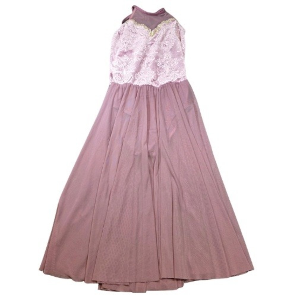 Weissman Small Dusty Rose Lace Lyrical Dance Dress Gold Sequin Mesh Skirt Womens